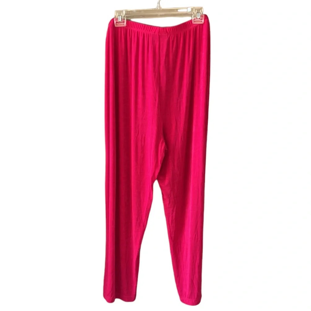 Slinky Brand New w Tag Hot Pink Wide Leg Travel Pants Pull On Stretchy P2X